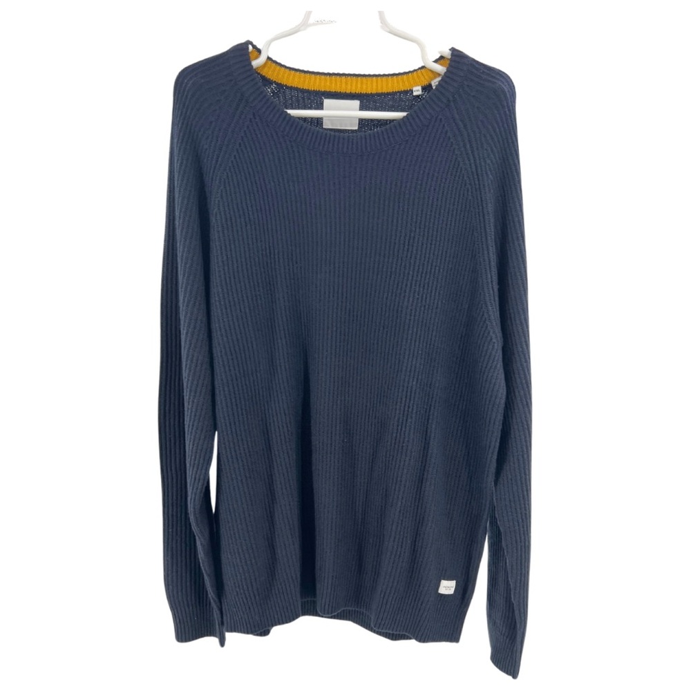 Jack & Jones sweater navy cotton blend XXL coastal blue casual big and tall